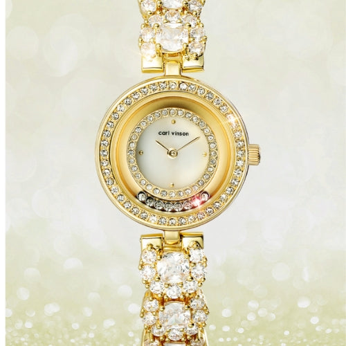 Diamond Ladies Bracelet Watch with Crystal Accents