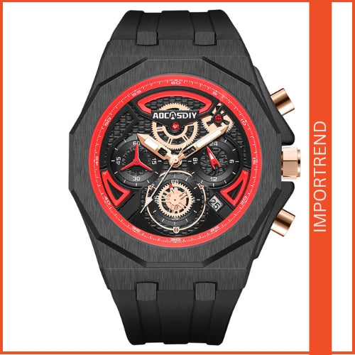 Men's Sports Waterproof, Quartz Movement, Silicone Strap Watch