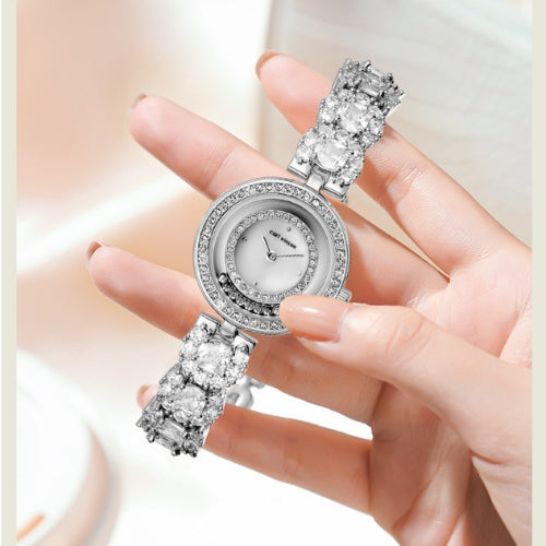 Diamond Ladies Bracelet Watch with Crystal Accents