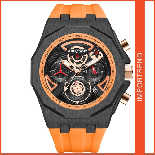 Men's Sports Waterproof, Quartz Movement, Silicone Strap Watch