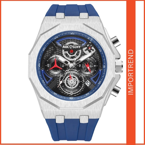 Men's Sports Waterproof, Quartz Movement, Silicone Strap Watch