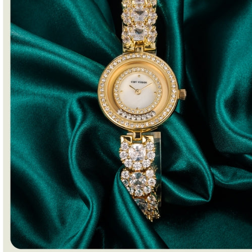 Diamond Ladies Bracelet Watch with Crystal Accents