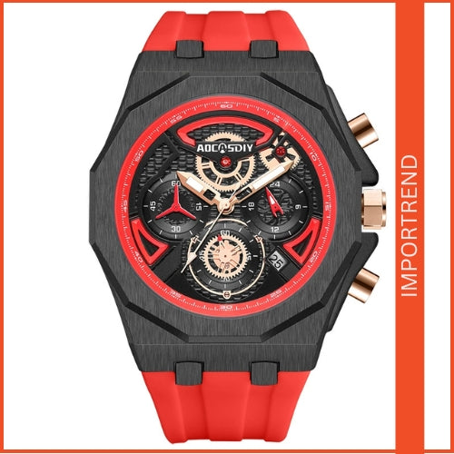 Men's Sports Waterproof, Quartz Movement, Silicone Strap Watch