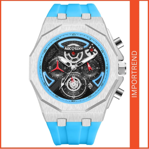 Men's Sports Waterproof, Quartz Movement, Silicone Strap Watch