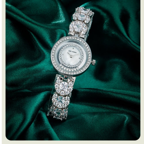 Diamond Ladies Bracelet Watch with Crystal Accents
