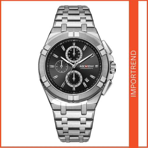 Men's Quartz Watch Luminous, Big Dial, Silicone Strap