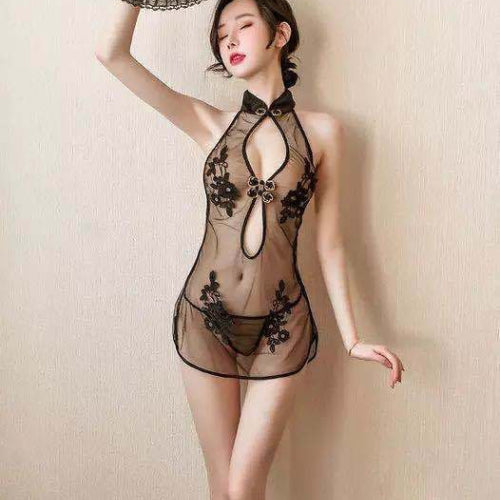 Fully Transparent & Ultra-Seductive Lace Lingerie Set