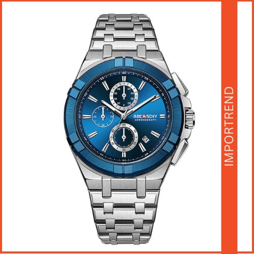 Men's Quartz Watch Luminous, Big Dial, Silicone Strap