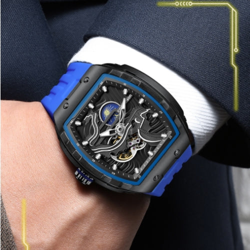 Men's Automatic Mechanical Watch with Silicone Strap
