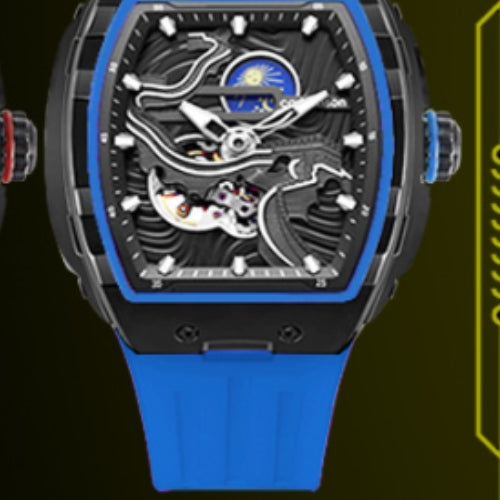Men's Automatic Mechanical Watch with Silicone Strap