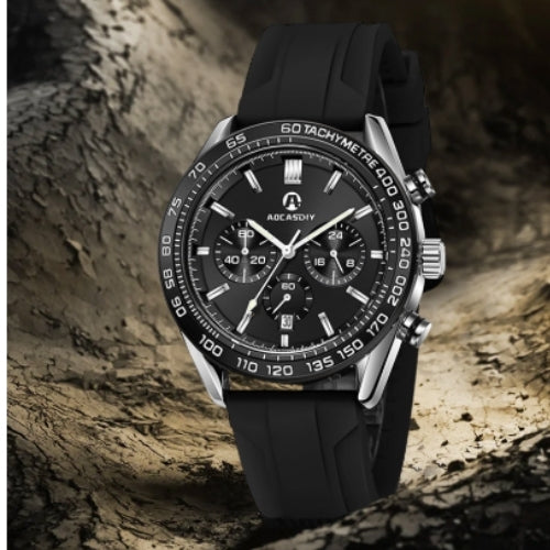 Men's Multifunction Silicone Strap Watch