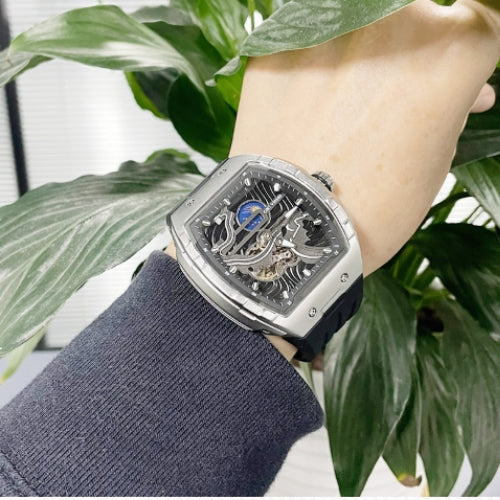 Men's Automatic Mechanical Watch with Silicone Strap