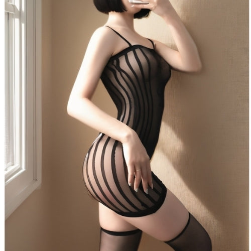 Jacquard Letter Bodysuit with Suspenders nightwear