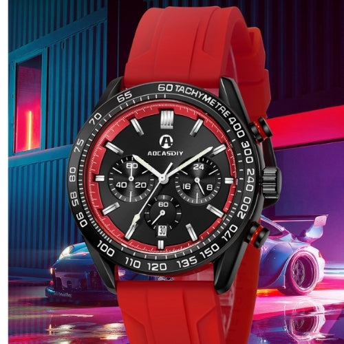 Men's Multifunction Silicone Strap Watch