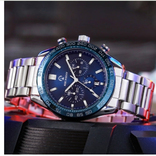 Men's Multifunction Silicone Strap Watch