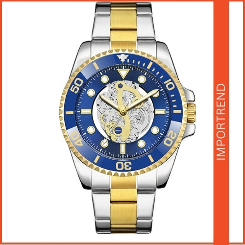 Men's Stainless Steel Skeleton Watch