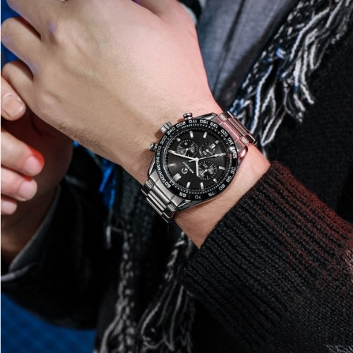 Men's Multifunction Silicone Strap Watch