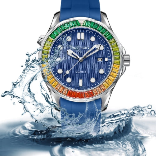 Men's Fashion Rainbow Diamond Quartz Watch