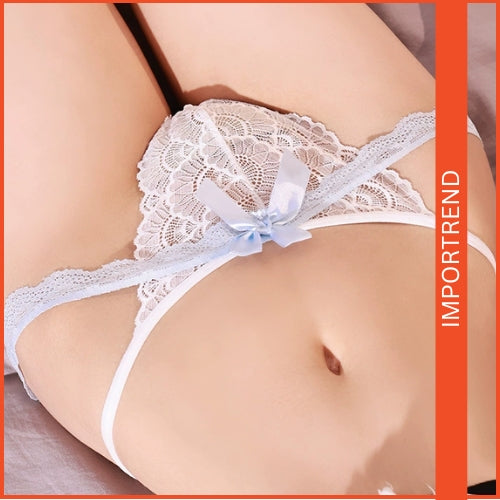 Bikini Lingerie Three-Point Lace Set with Pearl Bra & Panties