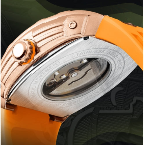 Men's Automatic Mechanical Watch with Silicone Strap