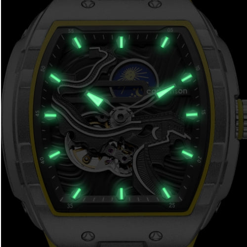 Men's Automatic Mechanical Watch with Silicone Strap