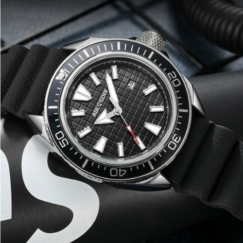 Men's Casual Quartz Watch with Silicone Strap