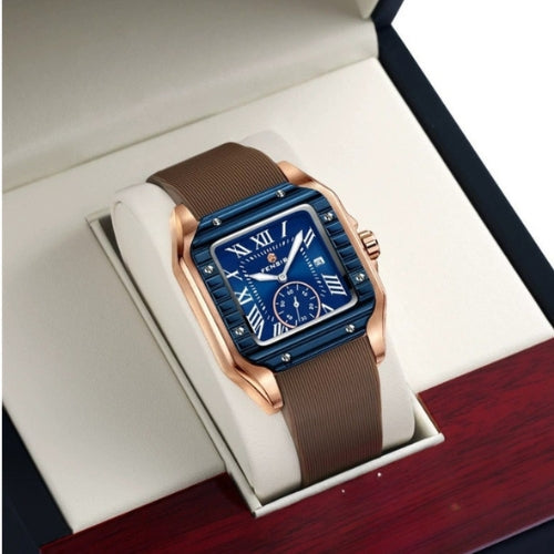 Men's Square Striped Watch