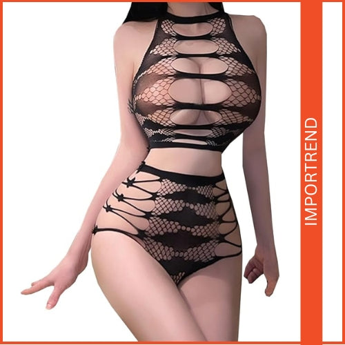 Sexy 2-Piece Lingerie Set – Sheer Mesh Top & Pants