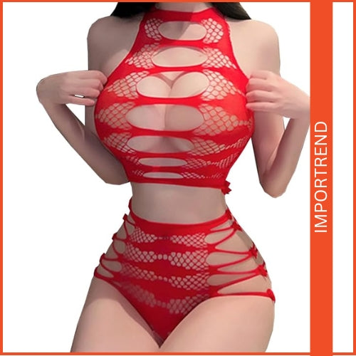 Sexy 2-Piece Lingerie Set – Sheer Mesh Top & Pants