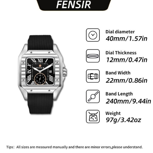 Men's Square Calendar Watch