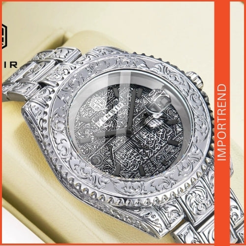 Men's Three-Needle Carved Quartz Watch