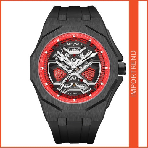 Men's Sports, Mechanical, Silicone Strap Watch
