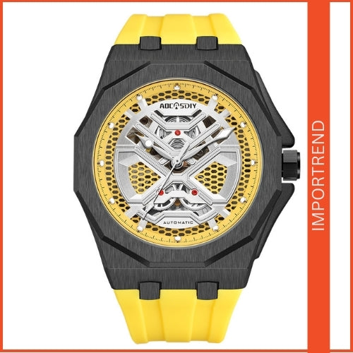 Men's Sports, Mechanical, Silicone Strap Watch