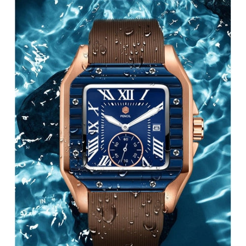 Men's Square Striped Watch