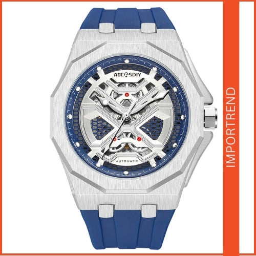 Men's Sports, Mechanical, Silicone Strap Watch