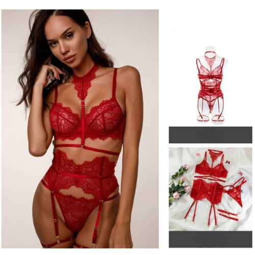 Lace Eyelash Lace Splicing Steel Ring Hanging Neck Ankle Ring Lingerie