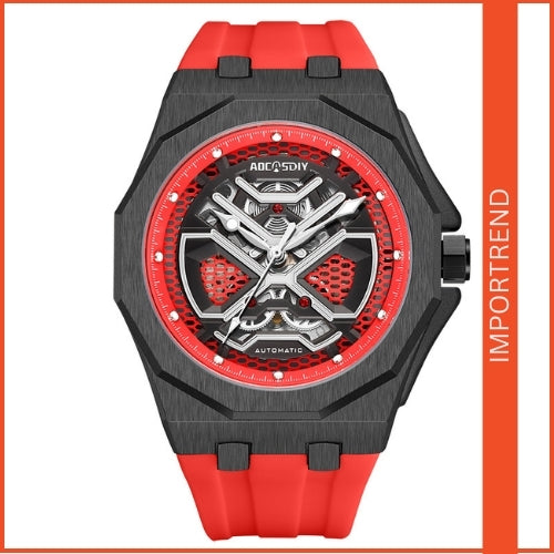 Men's Sports, Mechanical, Silicone Strap Watch
