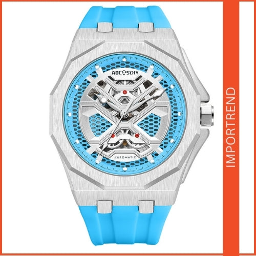 Men's Sports, Mechanical, Silicone Strap Watch