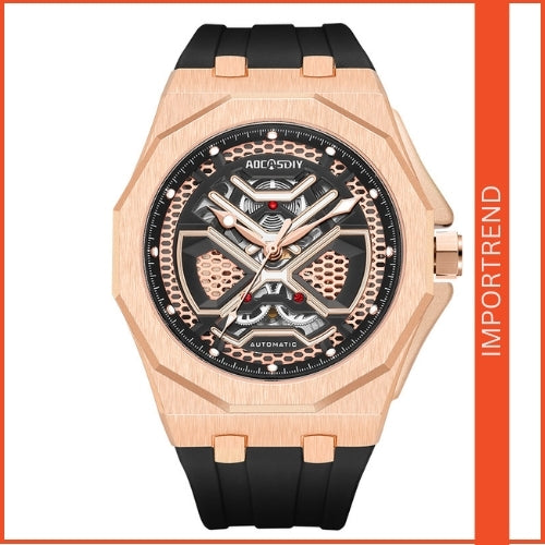 Men's Sports, Mechanical, Silicone Strap Watch