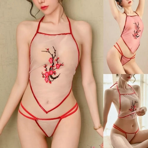 Women's Erotic Transparent Bellyband Lingerie Set