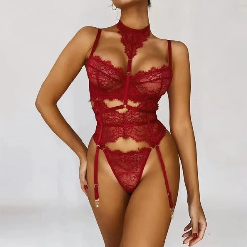 Lace Eyelash Lace Splicing Steel Ring Hanging Neck Ankle Ring Lingerie