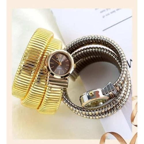 Women's Snake-Shaped Round Dial Watch