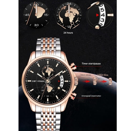 Multifunctional Men’s Sports Chronograph Wristwatch