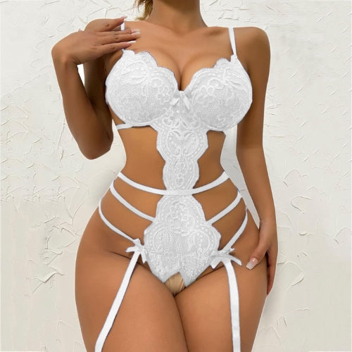 Women's Sexy Floral Lace Crotchless Teddy Bodysuit – Seductive & Elegant Lingerie