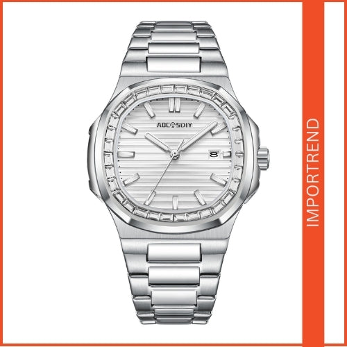 Men's Diamond Watch & Stainless Steel Strap