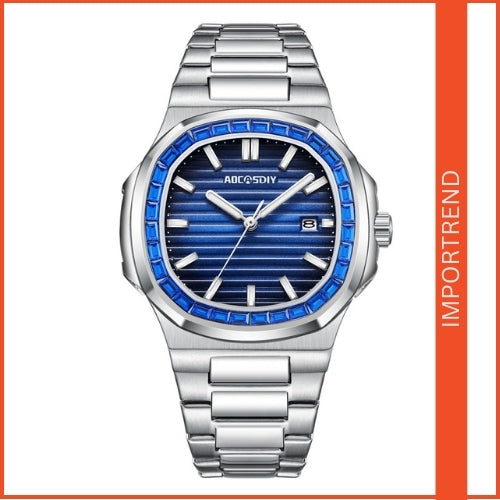 Men's Diamond Watch & Stainless Steel Strap