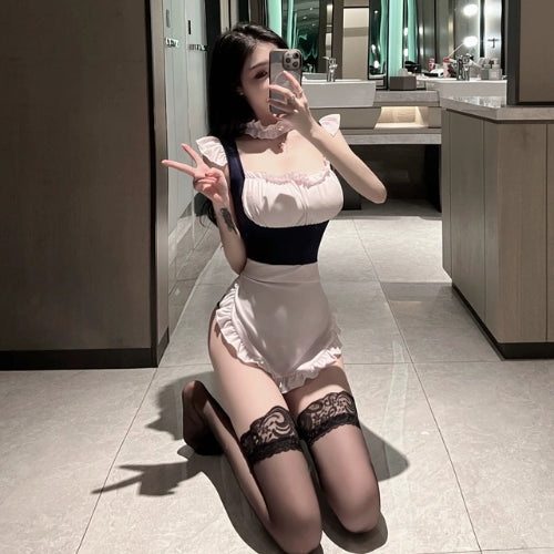 Sexy French Maid Lingerie Backless Nightwear