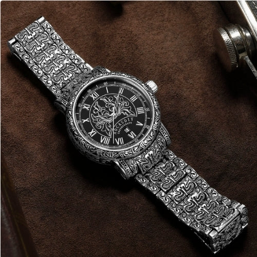 Men's Medieval Roman Carved Quartz Watch