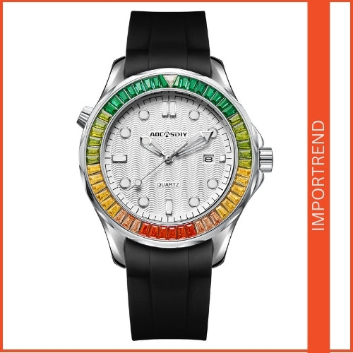 Men's Fashion Rainbow Diamond Quartz Watch