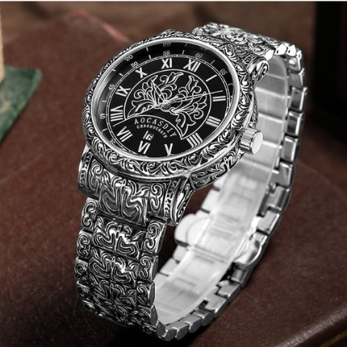 Men's Medieval Roman Carved Quartz Watch